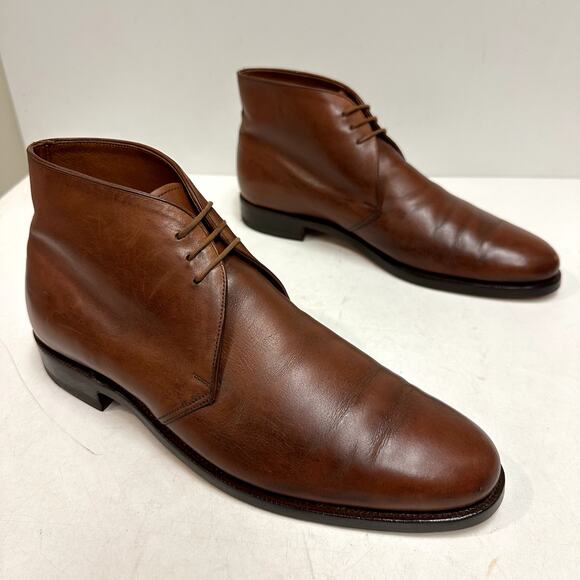 FULL RESOLE Crockett & Jones x Brooks Brothers Chukka Boots Tan Calf England 10 - Picture 5 of 14